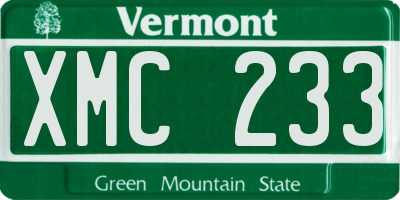 VT license plate XMC233
