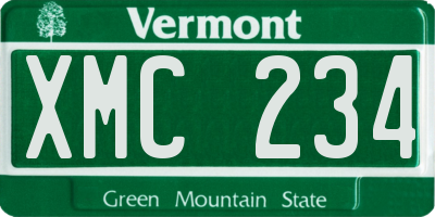 VT license plate XMC234