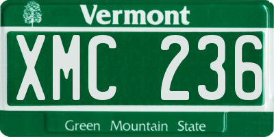 VT license plate XMC236