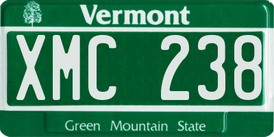 VT license plate XMC238