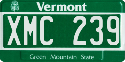 VT license plate XMC239