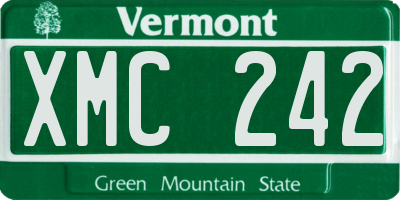 VT license plate XMC242