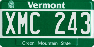 VT license plate XMC243