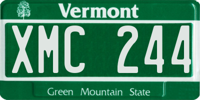 VT license plate XMC244