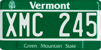 VT license plate XMC245