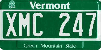 VT license plate XMC247
