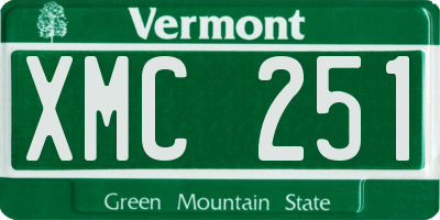 VT license plate XMC251