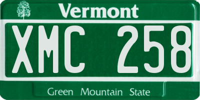 VT license plate XMC258