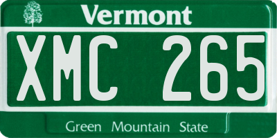 VT license plate XMC265