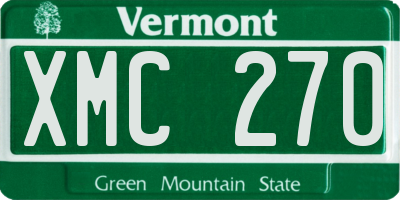VT license plate XMC270