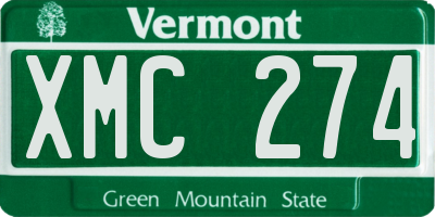 VT license plate XMC274