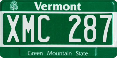 VT license plate XMC287