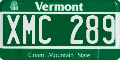 VT license plate XMC289
