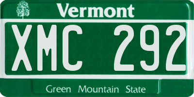 VT license plate XMC292