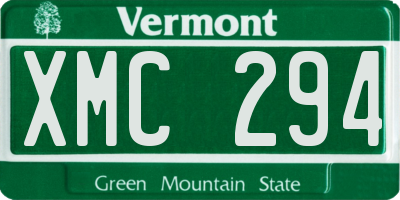 VT license plate XMC294