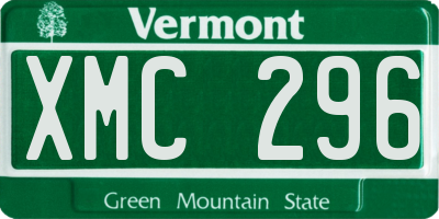VT license plate XMC296