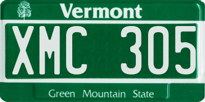 VT license plate XMC305