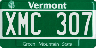 VT license plate XMC307