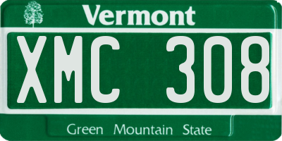 VT license plate XMC308