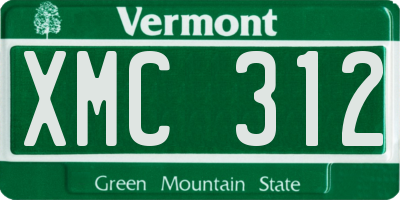 VT license plate XMC312