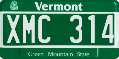 VT license plate XMC314