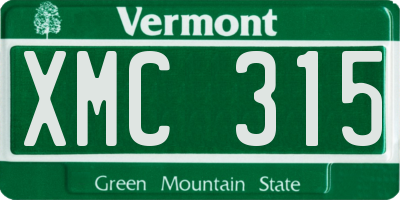 VT license plate XMC315