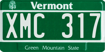 VT license plate XMC317