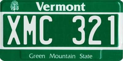 VT license plate XMC321