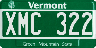 VT license plate XMC322
