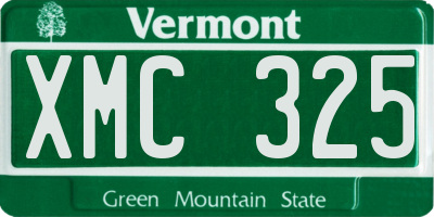 VT license plate XMC325