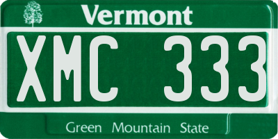 VT license plate XMC333