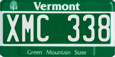 VT license plate XMC338
