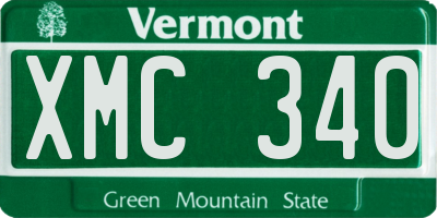 VT license plate XMC340