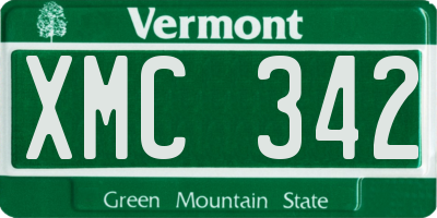 VT license plate XMC342