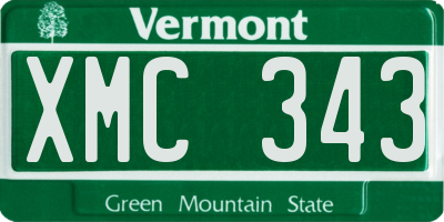 VT license plate XMC343