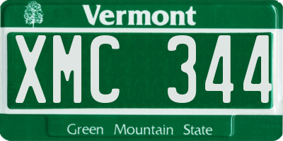 VT license plate XMC344