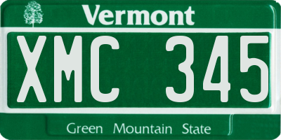 VT license plate XMC345