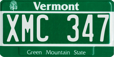 VT license plate XMC347