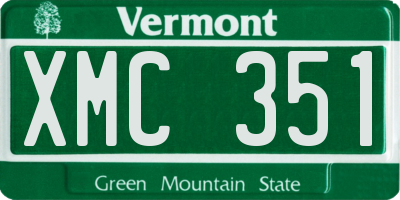 VT license plate XMC351