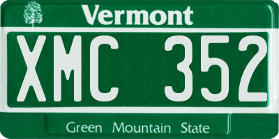 VT license plate XMC352