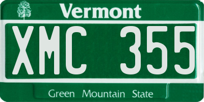 VT license plate XMC355