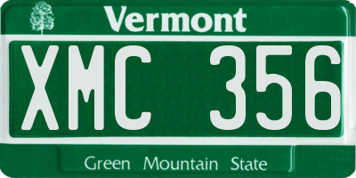VT license plate XMC356
