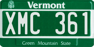 VT license plate XMC361