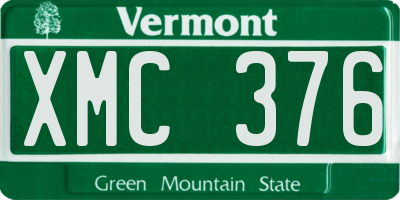 VT license plate XMC376