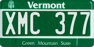 VT license plate XMC377