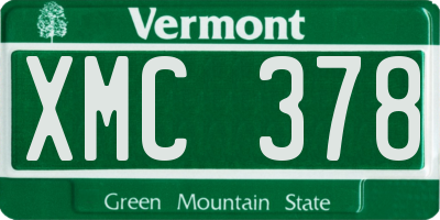 VT license plate XMC378