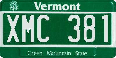 VT license plate XMC381