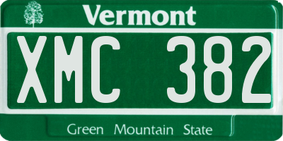 VT license plate XMC382
