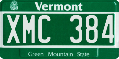 VT license plate XMC384