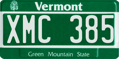 VT license plate XMC385